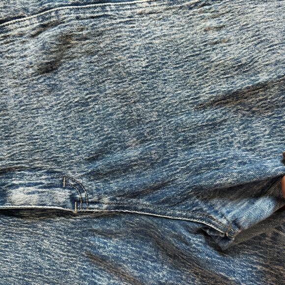 Stefano World Wide Dark Wash Acid Wash Peg Leg Zipper Accent Jeans size  20 - Picture 2 of 10